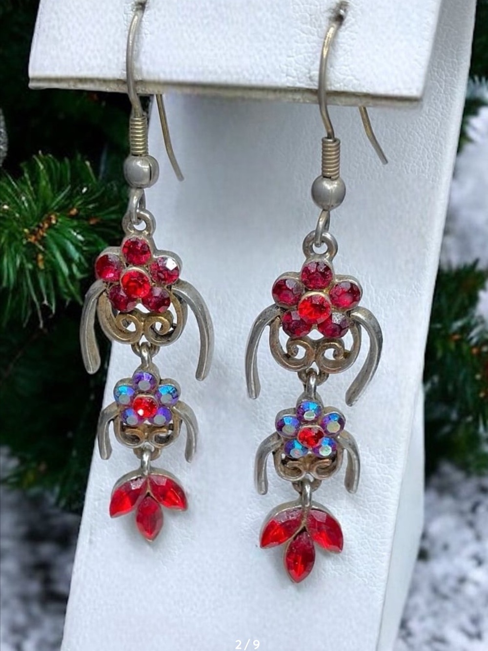 🌺Vintage Rhinestone Dangle Earrings